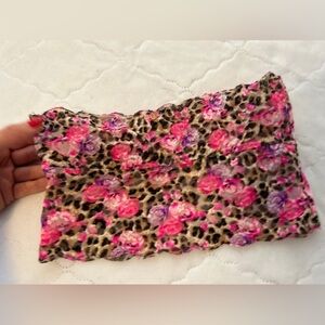 PINK Victoria's Secret Floral & Leopard Print Bandeau - Pink, Purple, Tan